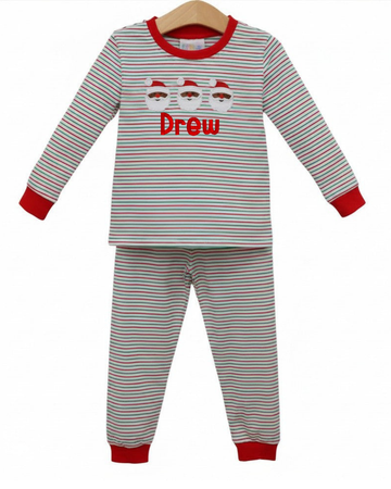 Pre Order: Christmas Candy Stripe Dark Skin Santa Set