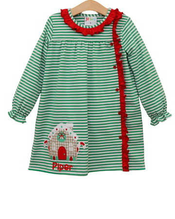 Pre Order: Christmas Cottage Ruffle Dress