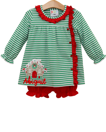 Pre Order: Christmas Cottage Ruffle Bloomer Set