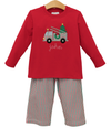 Pre Order: Festive Firetruck Pants Set
