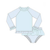 Girl’s Ruffle Gingham Swim Set with Rash Guard