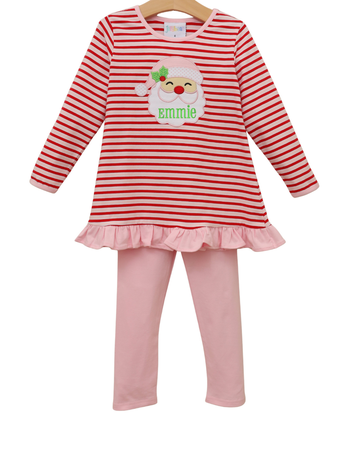 Pre Order: Jolly St. Nick Ruffle Pants Set
