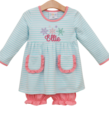 Pre Order: Let It Snow Ruffle Bloomer Set