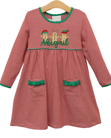Pre Order: Santa's Sweet Helpers Ruffle Pocket Dress