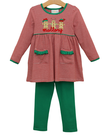 Pre Order: Santa's Sweet Helpers Ruffle Pants Set