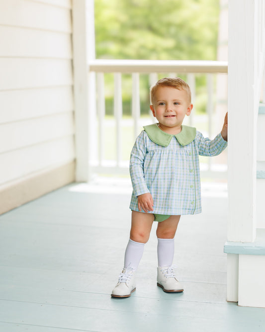 PRE-ORDER: Basin Plaid Liam Diaper Set