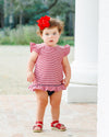 PRE ORDER: Gracie Diaper Set (Red Stripes & Navy)