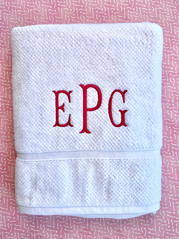 Monogrammed Bath and Hand Towel Set