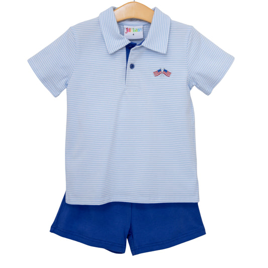 PRE ORDER: Let Freedom Ring Michael Polo Short Set