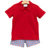 PRE ORDER: Patriotic Plaid Michael Polo Short Set