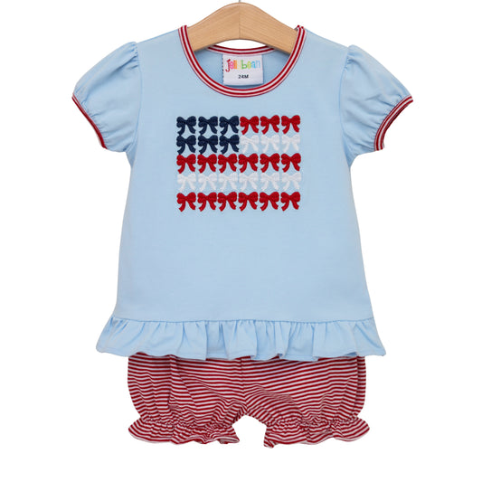 PRE ORDER: Red, White, and Bows Bloomer Set