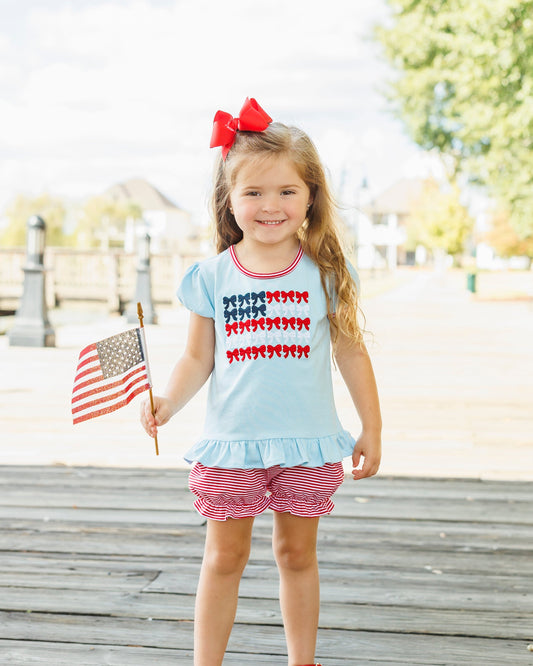 PRE ORDER: Red, White, and Bows Bloomer Set