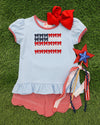 PRE ORDER: Red, White, and Bows Scallop Short Set