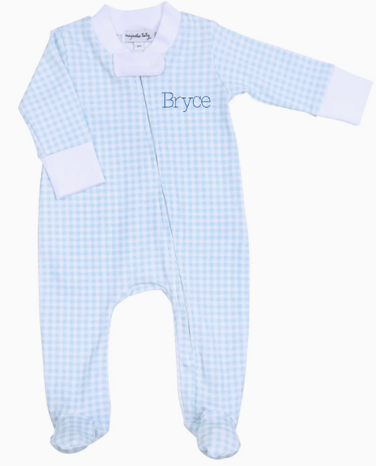 Magnolia Baby Mini Checks Zipper Footie