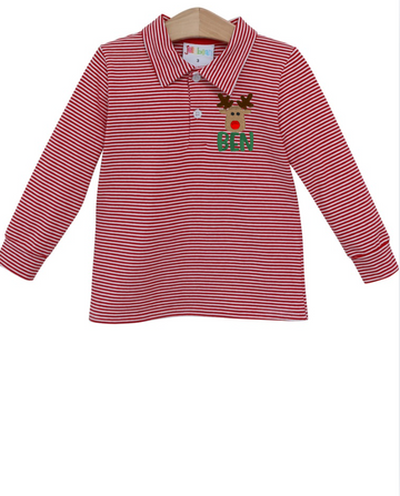 Pre Order: Michael Polo LS (Red Stripe)