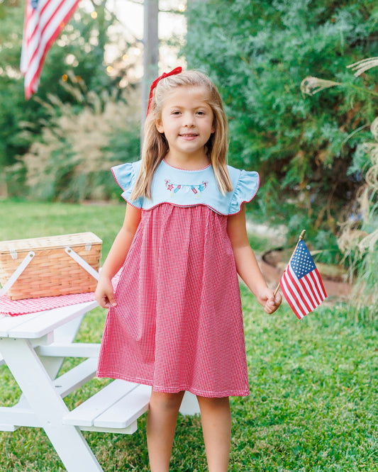 PRE ORDER: Star Spangled Banner Scallop Dress